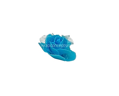 Sky Medium Foam Rose With Net Sky Medium Foam Rose With Net