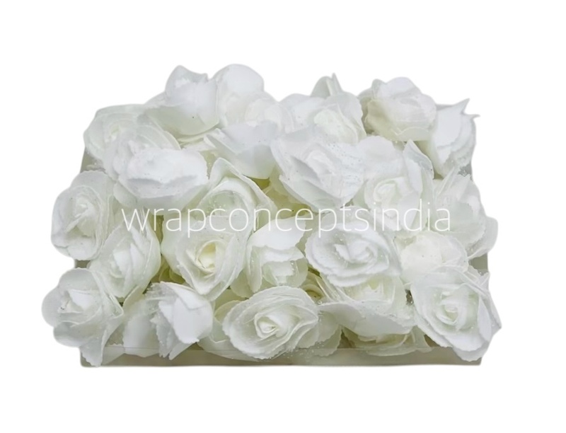 White Medium Foam Rose With Net White Medium Foam Rose With Net