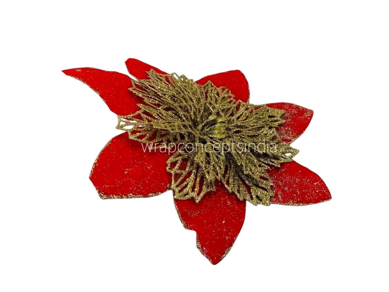 Red Flower with Gold Glitter Flower Centre Red Flower with Gold Glitter Flower Centre