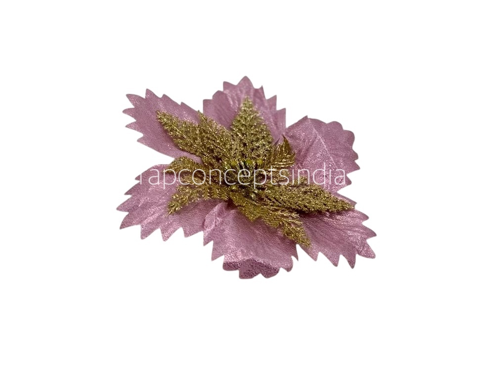 Pink & Silver Metallic Poinsettias