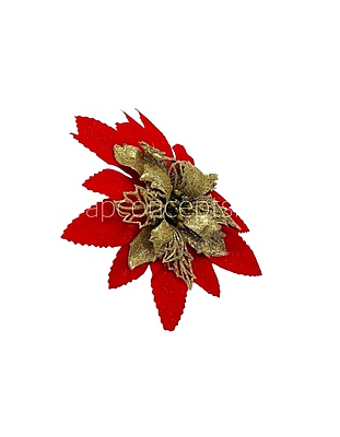 Red Flower with Gold Glitter Flower Centre Red Flower with Gold Glitter Flower Centre