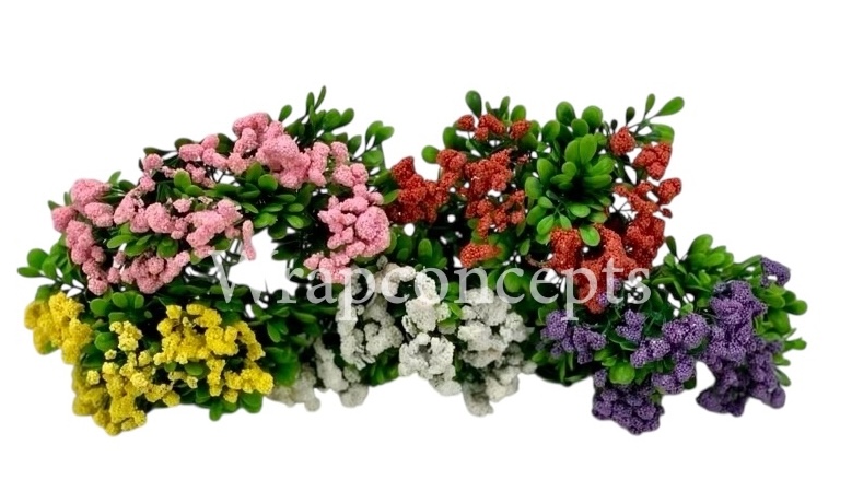 Frosted Flowers with Leaves Bunch