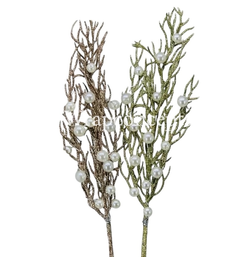 Long Coral Reef Sticks with Pearls