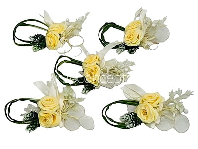 Twin Lemon/Peach Roses Ready Bunch