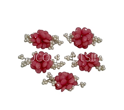 Stone Flowers with Pearl Add-ons- Multicolor Stone Flowers with Pearl Add-ons- Multicolor