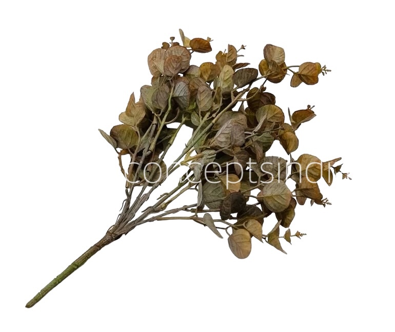 Leaves Bunch with Purple Flowers & White Fern