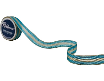 Jute Ribbon Double Stripe - Pink/Blue/Brown/White