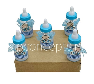Pink/Blue Bottle with Baby Motif