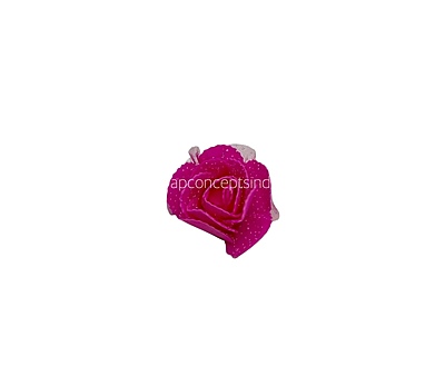Fuchsia Medium Foam Rose with Net Fuchsia Medium Foam Rose with Net