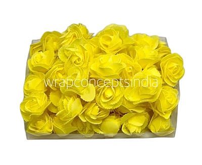 Yellow Medium Foam Rose With Net