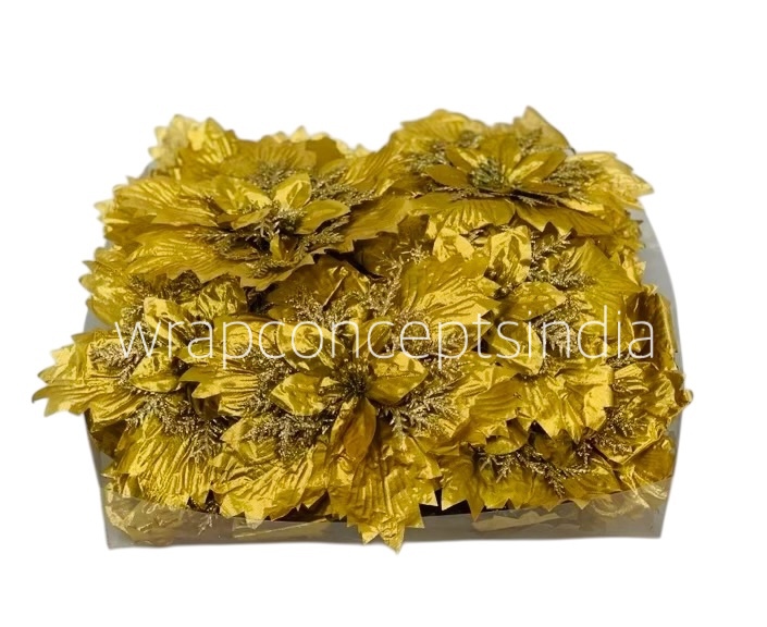 Gold Glitter Metallic Poinsettias Gold Glitter Metallic Poinsettias
