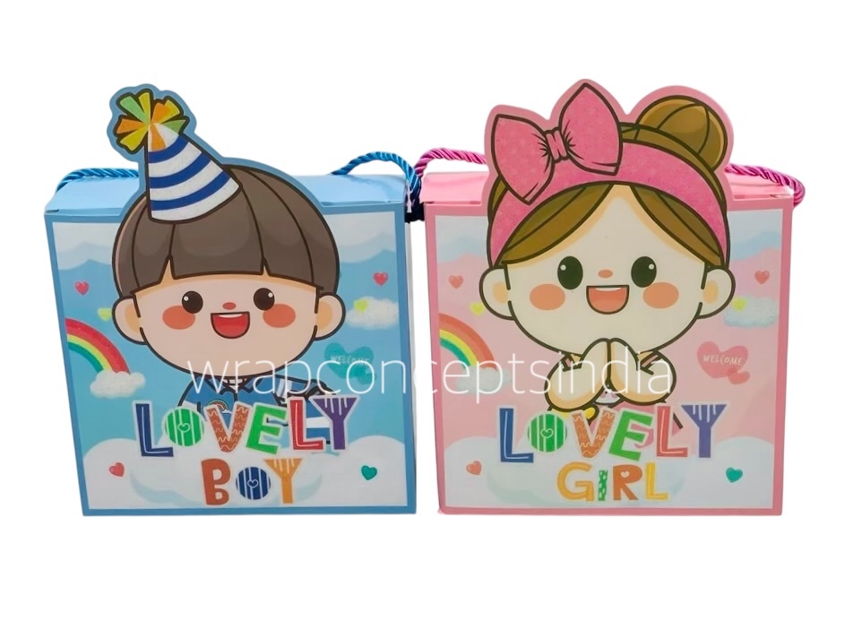 Lovely Boy/Girl Foldable Paper Gift Bag Box Lovely Boy/Girl Foldable Paper Gift Bag Box