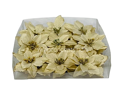 Light Gold Textured Poinsettias Light Gold Textured Poinsettias