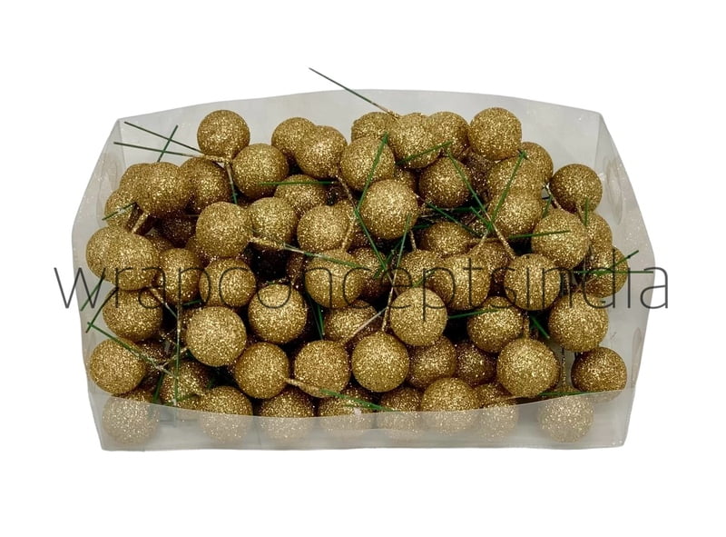Gold Glitter Faux Balls - 30 MM Gold Glitter Faux Balls - 30 MM