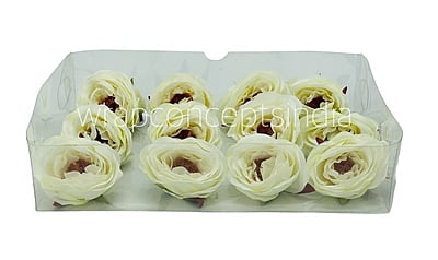 Camellia Flower - White with Maroon Centre