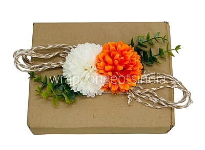 Orange & White Carnations Ready Bunch