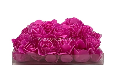 Fuchsia Medium Foam Rose with Net Fuchsia Medium Foam Rose with Net