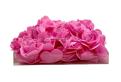 Pink Medium Foam Rose With Net Pink Medium Foam Rose With Net