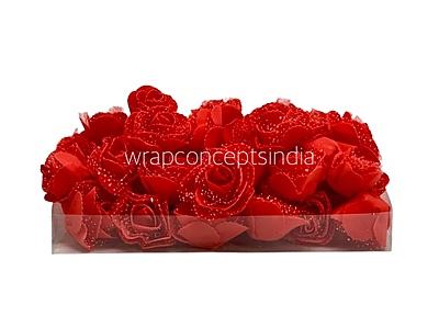 Red Medium Foam Rose With Net Red Medium Foam Rose With Net
