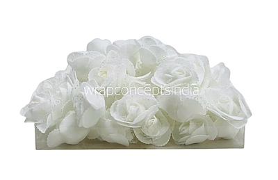 White Medium Foam Rose With Net White Medium Foam Rose With Net