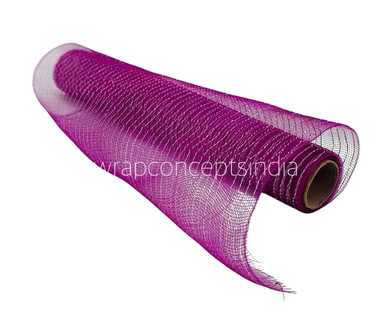 Net with Thin Silver Stripes - Burgundy Net with Thin Silver Stripes - Burgundy