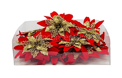 Red Flower with Gold Glitter Flower Centre Red Flower with Gold Glitter Flower Centre
