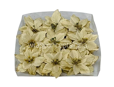 Light Gold Textured Poinsettias