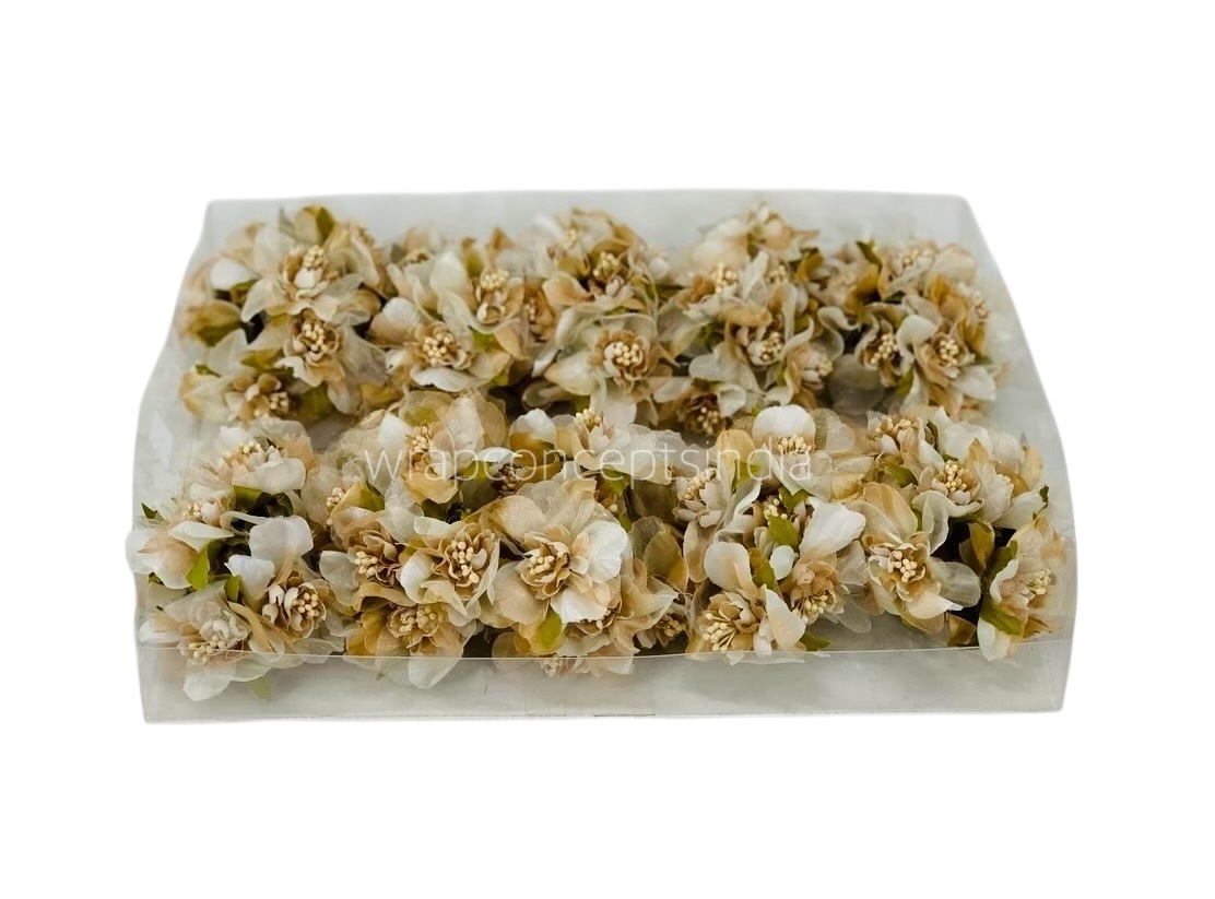 Beige Flowers with Glitter Pollen Beige Flowers with Glitter Pollen