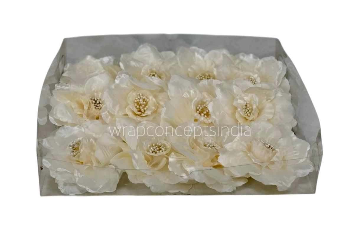 Cream Rose With Organza Petals Cream Rose With Organza Petals