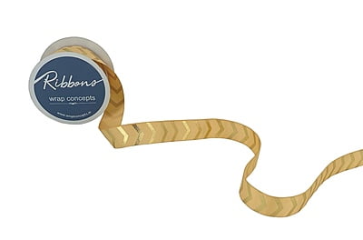 Gold Foil Chevron Grosgrain Ribbon
