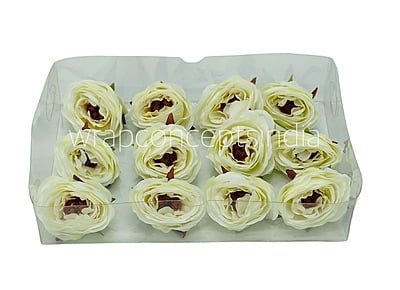 Camellia Flower - White with Maroon Centre