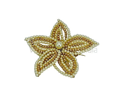 Pearl & gold beads flower (7 strings) Pearl & gold beads flower (7 strings)