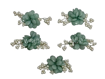 Stone Flowers with Pearl Add-ons- Multicolor Stone Flowers with Pearl Add-ons- Multicolor