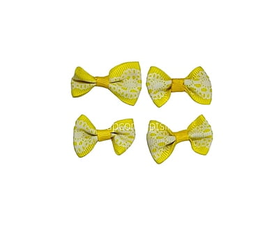 Yellow Bows with Lace Pattern