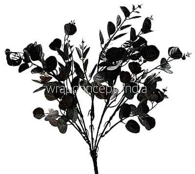 Leaves Bunch with Purple Flowers & White Fern