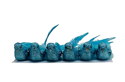 Glittery Birds with Feather Tails