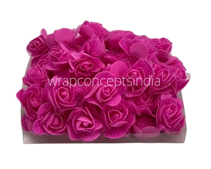 Fuchsia Medium Foam Rose with Net Fuchsia Medium Foam Rose with Net