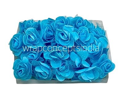 Sky Medium Foam Rose With Net Sky Medium Foam Rose With Net