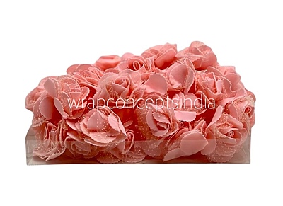 Peach Medium Foam Rose With Net Peach Medium Foam Rose With Net