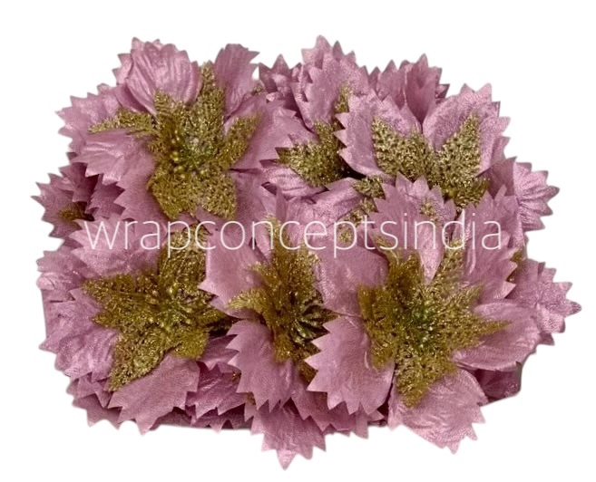 Pink & Silver Metallic Poinsettias
