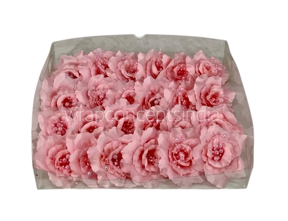 Rouge Rose With Pearls Center