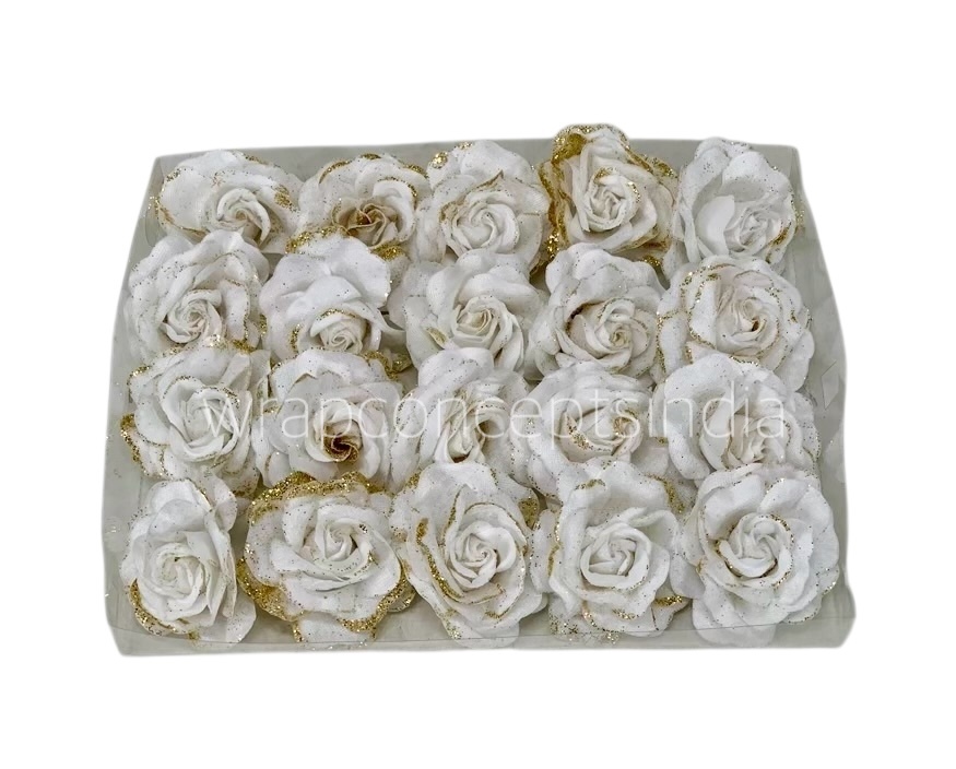 White Rose with Glittered Petals