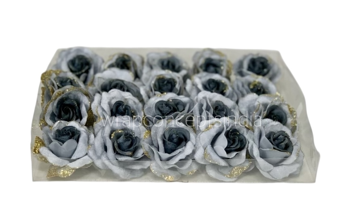 Steel Rose with Glittered Petals Steel Rose with Glittered Petals