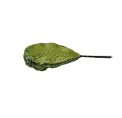 Moss Green Leaves with Glittered Edges