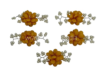 Stone Flowers with Pearl Add-ons- Multicolor Stone Flowers with Pearl Add-ons- Multicolor