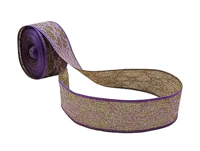 Jute Ribbon with Lilac Net Lace