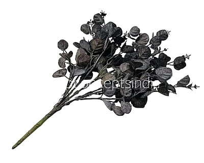 Leaves Bunch with Purple Flowers & White Fern