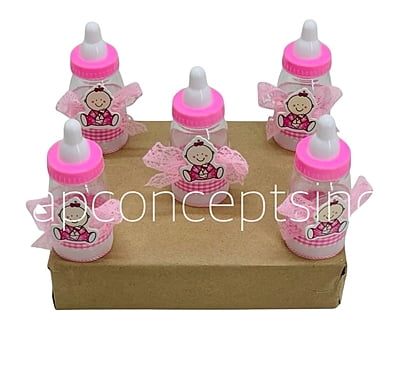 Pink/Blue Bottle with Baby Motif