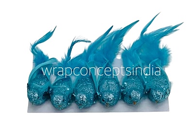 Glittery Birds with Feather Tails