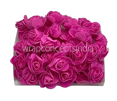 Fuchsia Medium Foam Rose with Net Fuchsia Medium Foam Rose with Net